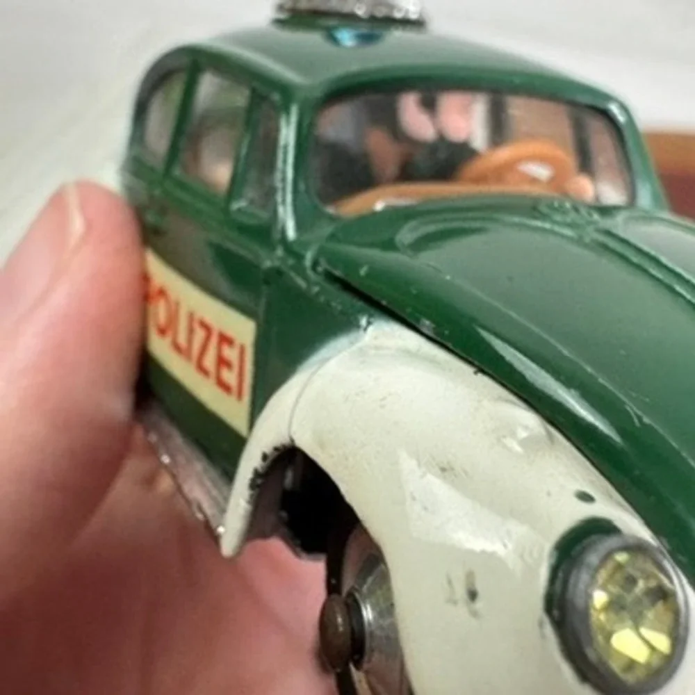 Vintage Corgi Toys Volkswagen 1200 Saloon Polizei Police Car Green White Diecast